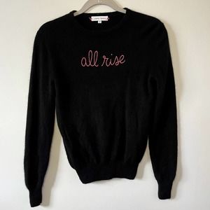 Lingua Franca Embroidered All Rise Cashmere Sweater